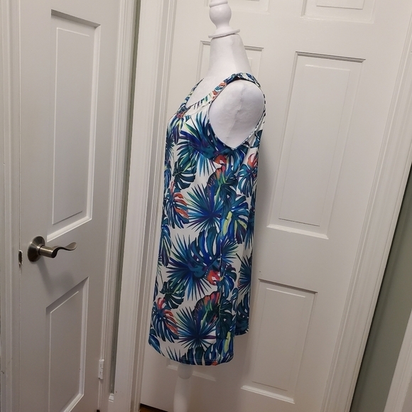 Caribbean Joe Tropical Print Tank Dress Size Medium, Beachwear, Colorful - Picture 3 of 12